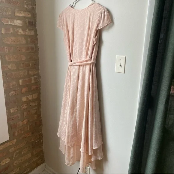 Betsey Johnson Pink Asymmetrical Wrap Midi Dress Light Pink size 4 - Picture 8 of 9